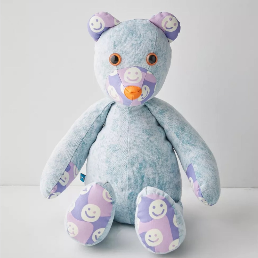 New Urban Outfitters Mokuyobi UO Exclusive Patcheork Denim Bear Plush Toy